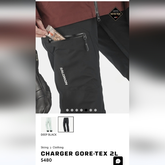 Salomon Charger GTX 2L Ski Pants - Black - Picture 5 of 6